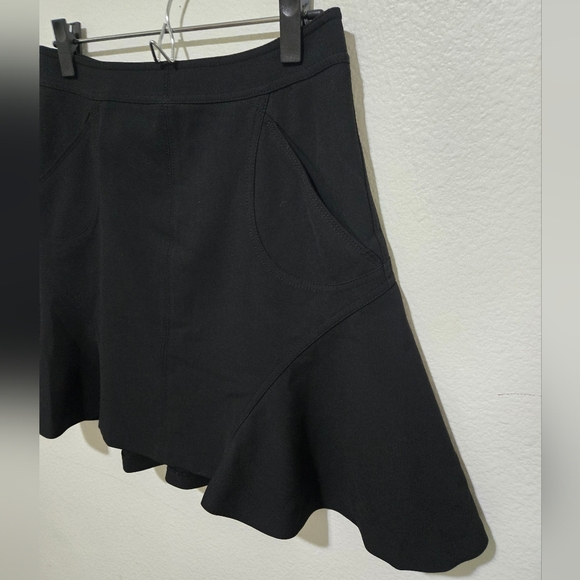 Diane Von Furstenberg Black Flounce Mini Skirt A-Line Size 8 - Picture 4 of 12